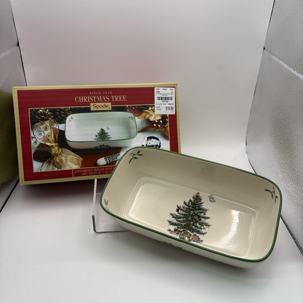 Spode~Christmas Tree~Cranberry Bowl~IOB~READ